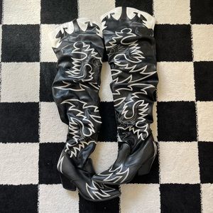 Over the knee cowboy boots